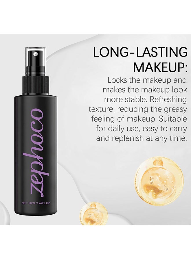 zephoco Waterproof Makeup Setting Spray - Natural, Light-Translucent, Oil-Controlled, Foggy Face Moisturizing and Refreshing, Hydrating, Softening, Long-Wearing Spray 50ml - Image 3